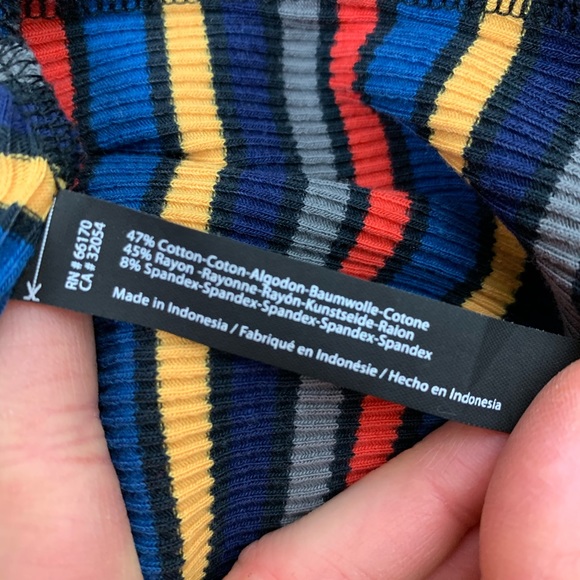 Urban Outfitters Multicolored Striped Leotard Sz L - Picture 6 of 6